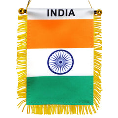 Anley India Fringy Hanging Flag 4 X 6 Inch front view