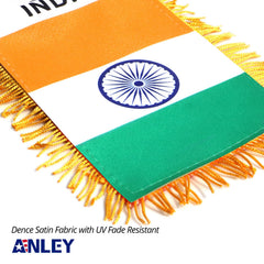 Anley India Fringy Hanging Flag displayed on a window