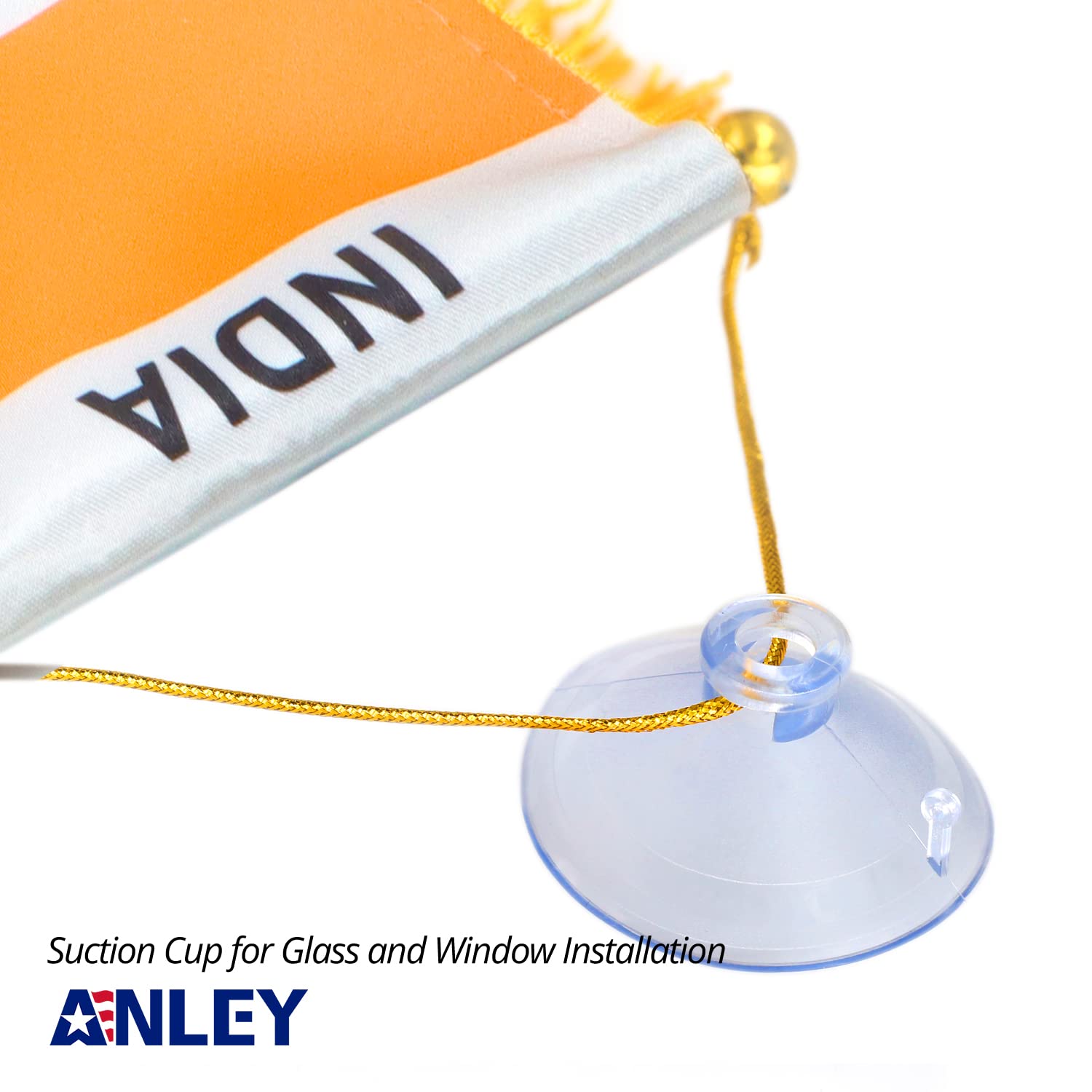 Anley India Fringy Hanging Flag on rear view mirror