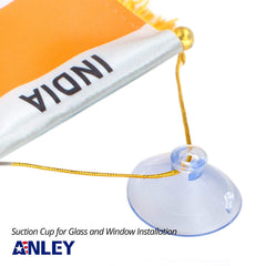 Anley India Fringy Hanging Flag on rear view mirror