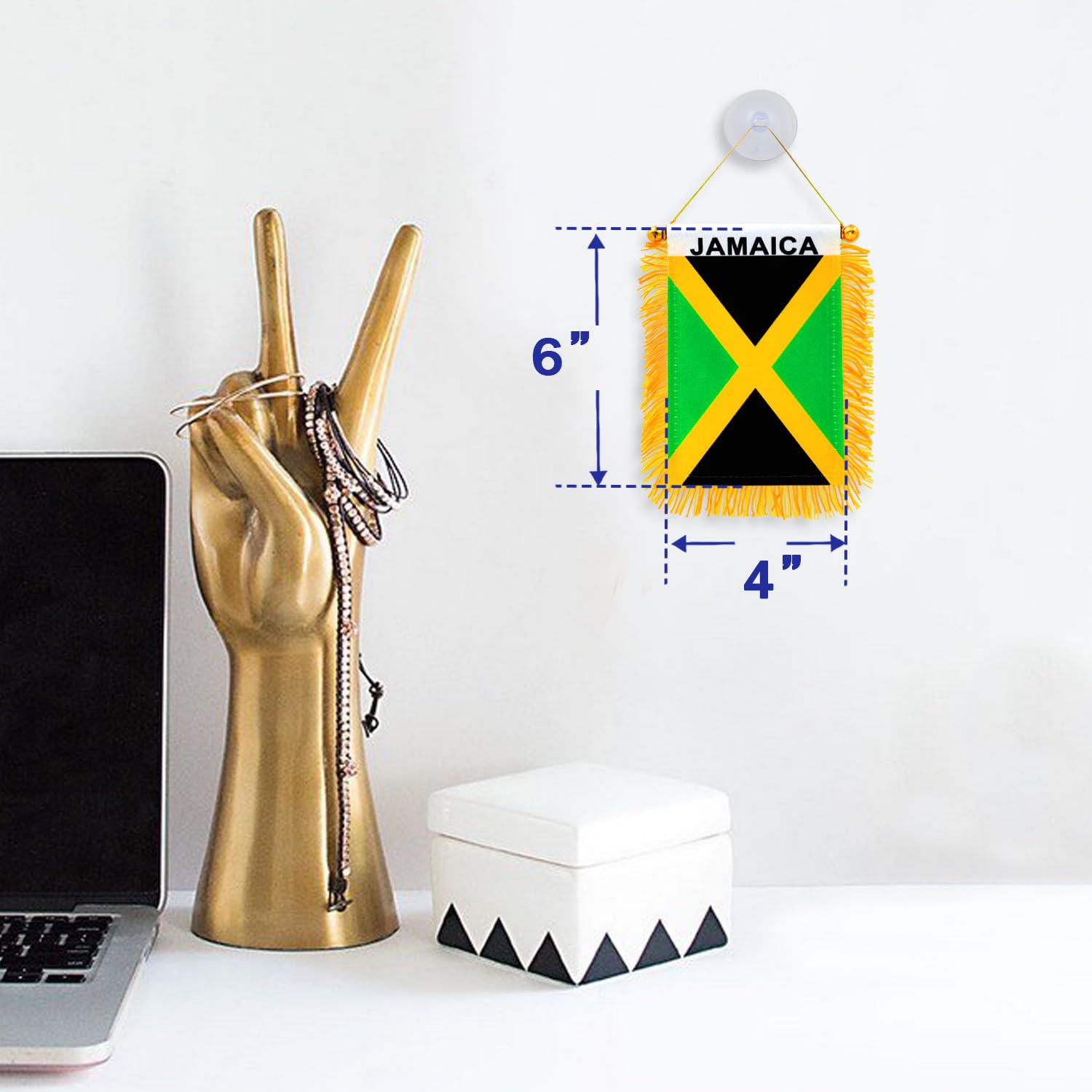 Anley Jamaica Fringy Flag showing double-sided print