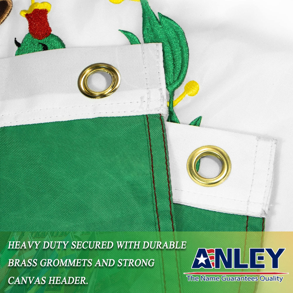 Anley Mexico Flag displayed outdoors in a garden setting
