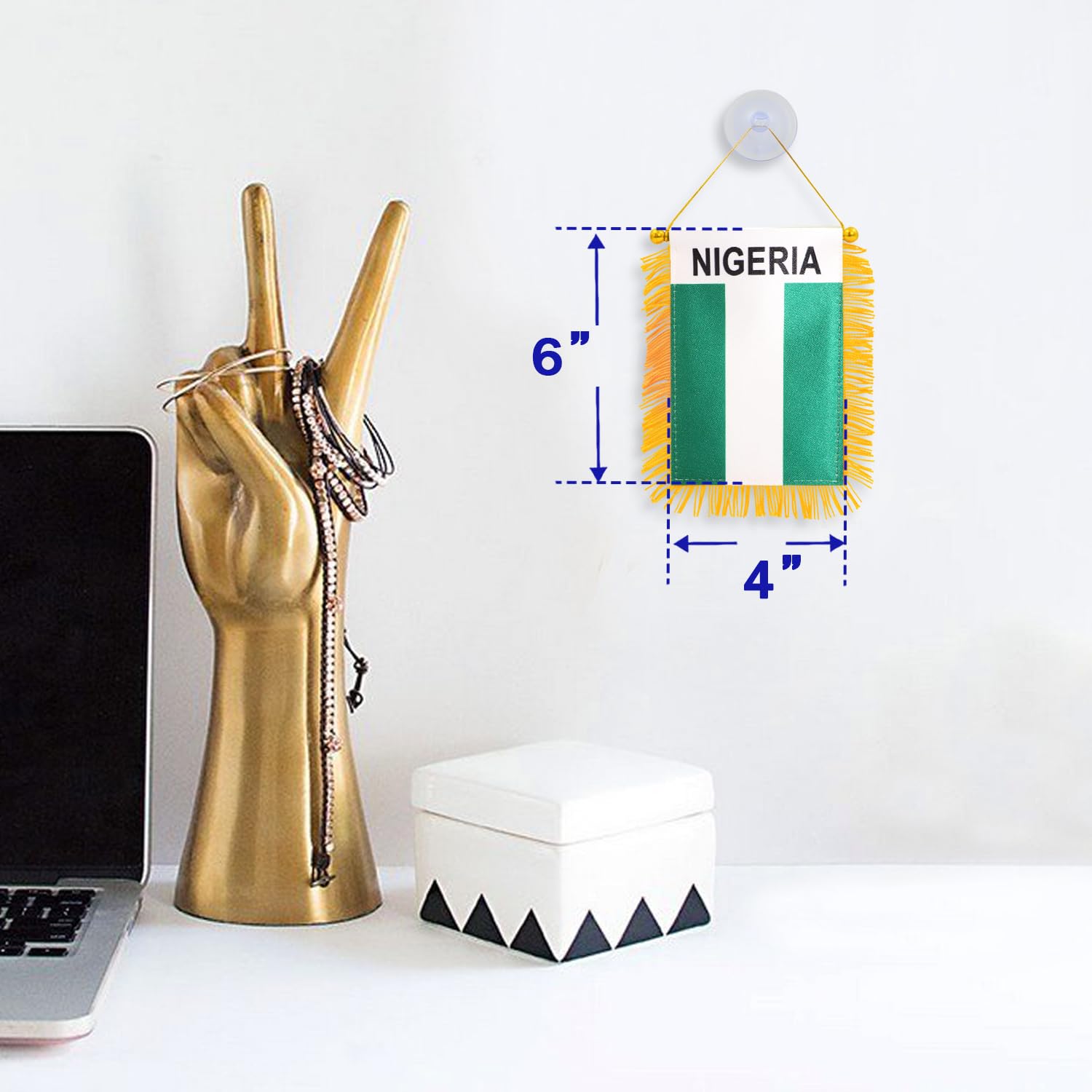 Anley Nigeria Fringy Flag in natural sunlight