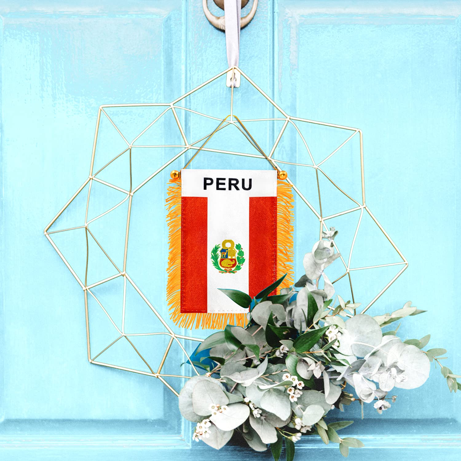 Anley Peru Fringy Flag against a sunny backdrop