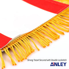 Anley Peru Fringy Flag displayed on car rearview mirror