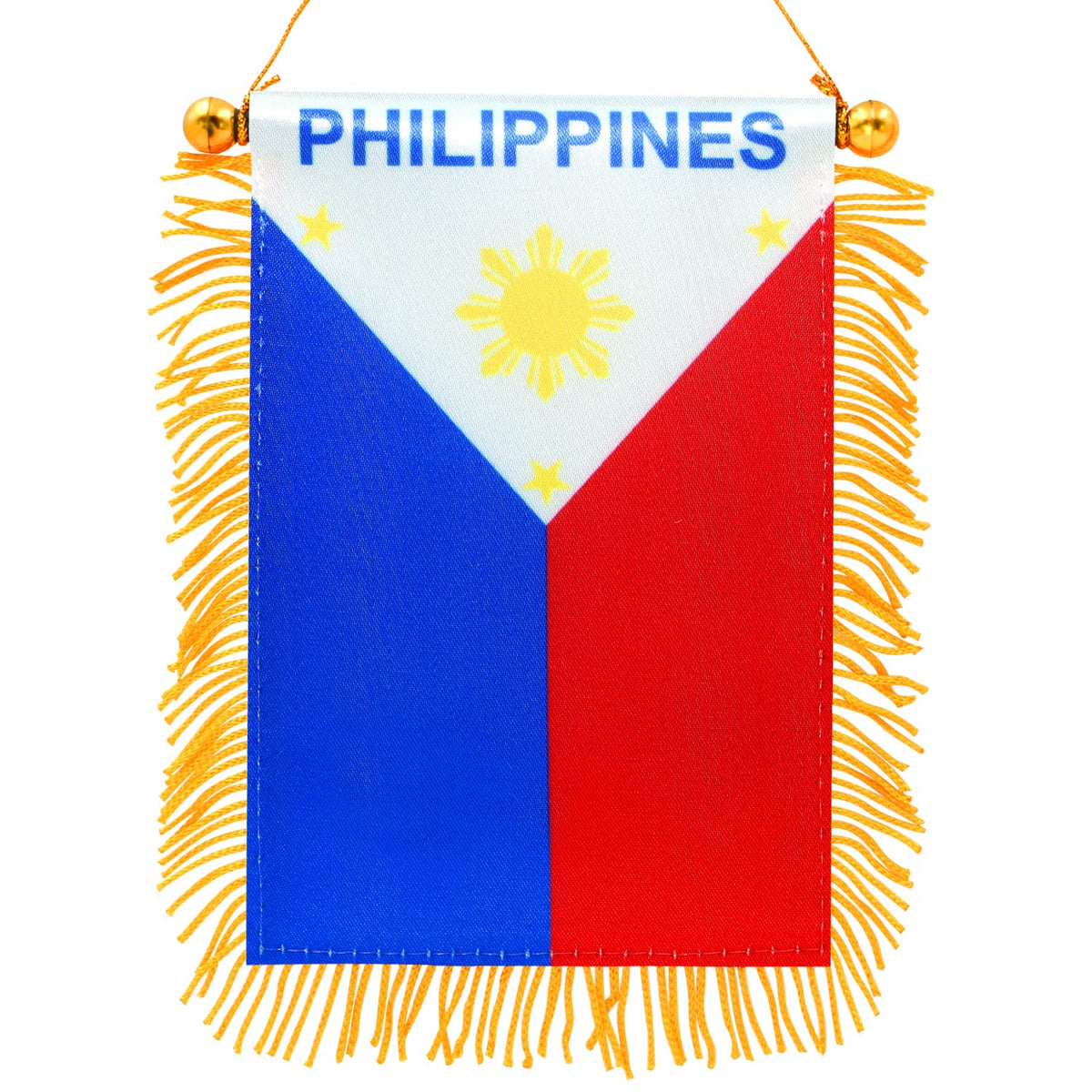 Anley Philippines Fringy Hanging Flag 4x6 inch front view