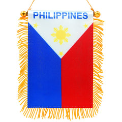 Anley Philippines Fringy Hanging Flag 4x6 inch front view