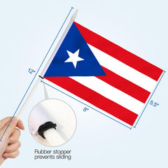 Anley Puerto Rico Mini Flag on stick with spear top