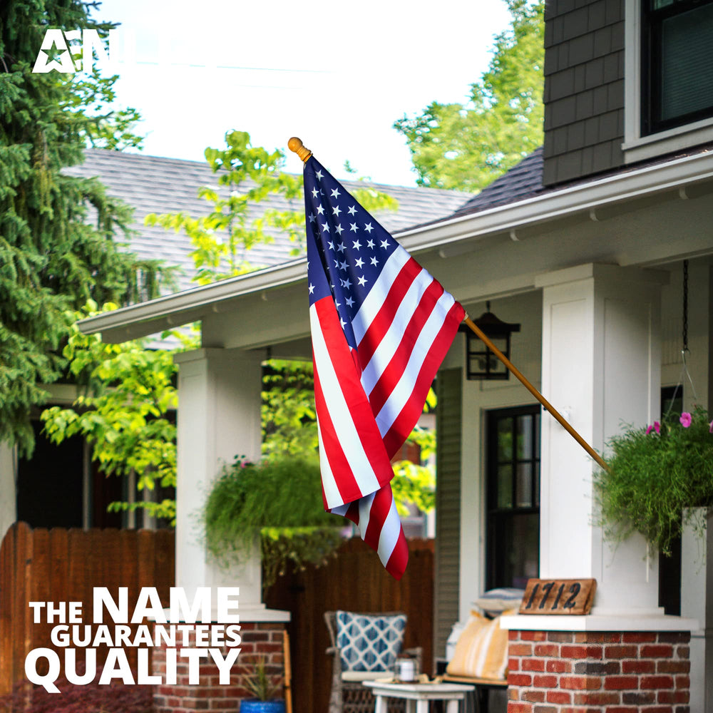 Anley Rip-Proof American Flag showing sleeve connection
