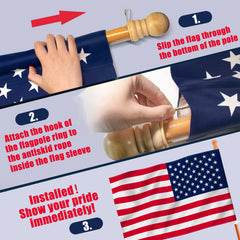 Anley Rip-Proof American Flag with vibrant colours outdoors