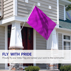 Anley solid purple flag with brass grommets detail