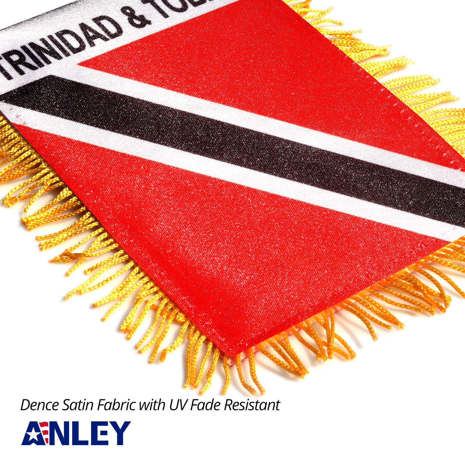 Anley Trinidad and Tobago Flag displayed in car's rearview mirror