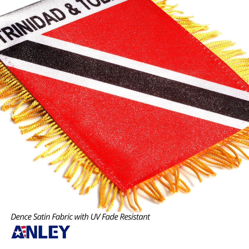 Anley Trinidad and Tobago Flag displayed in car's rearview mirror