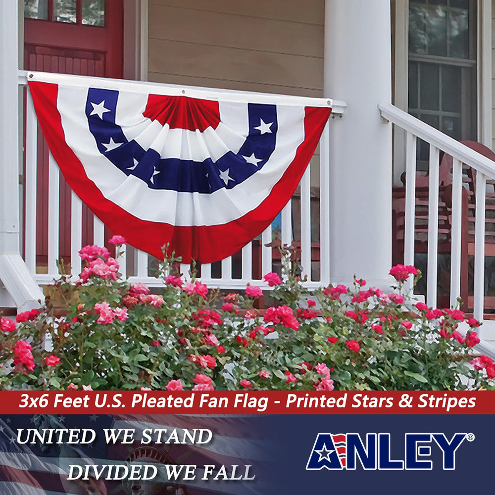 Anley US National Flag displayed on a porch