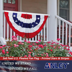 Anley US National Flag displayed on a porch