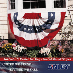 Anley US National Flag showing canvas header and brass grommets