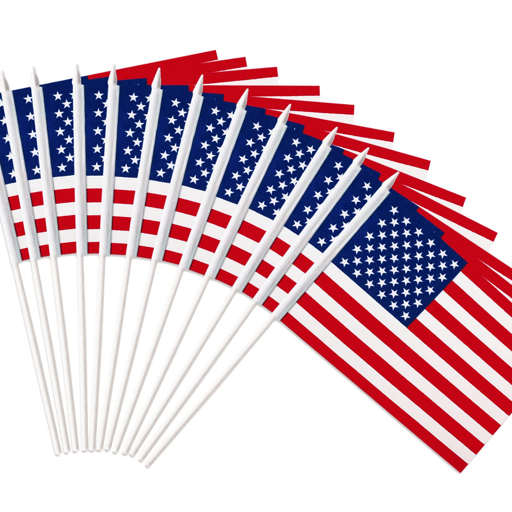 Anley US National Mini Flag pack with 12 flags displayed