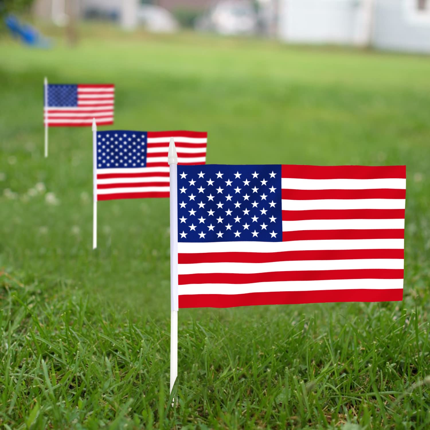 Anley US National Mini Flag waving in the air