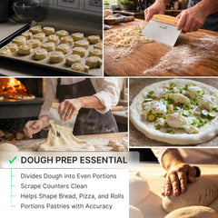 Anmarko Dough Cutter ergonomic wooden handle close-up
