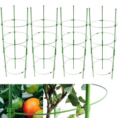 Anothera 36 inch adjustable tomato cage front view with green rings