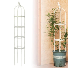 Anothera 6ft garden obelisk trellis front view in white