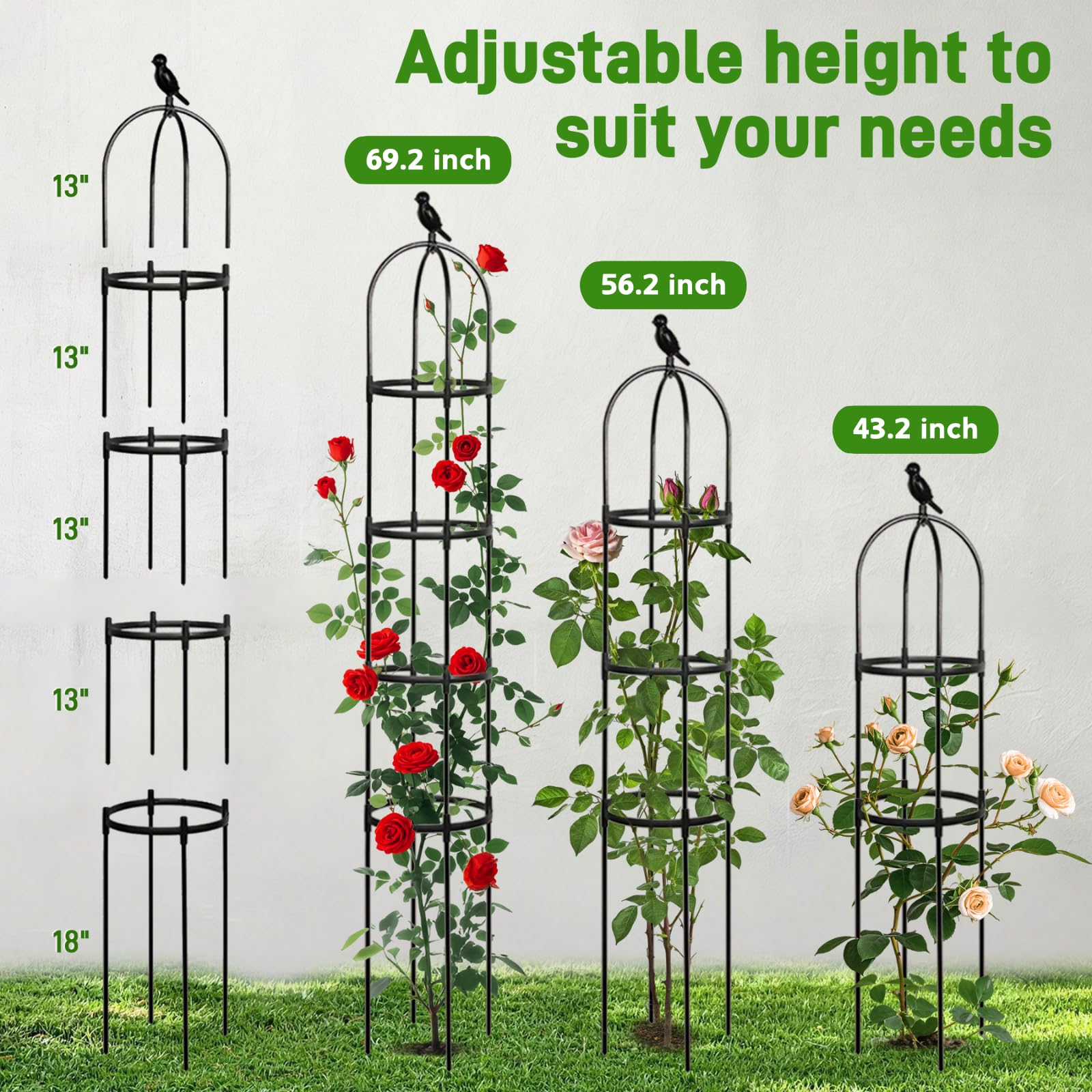 Anothera 6ft Garden Trellis side view showcasing rust-resistant material