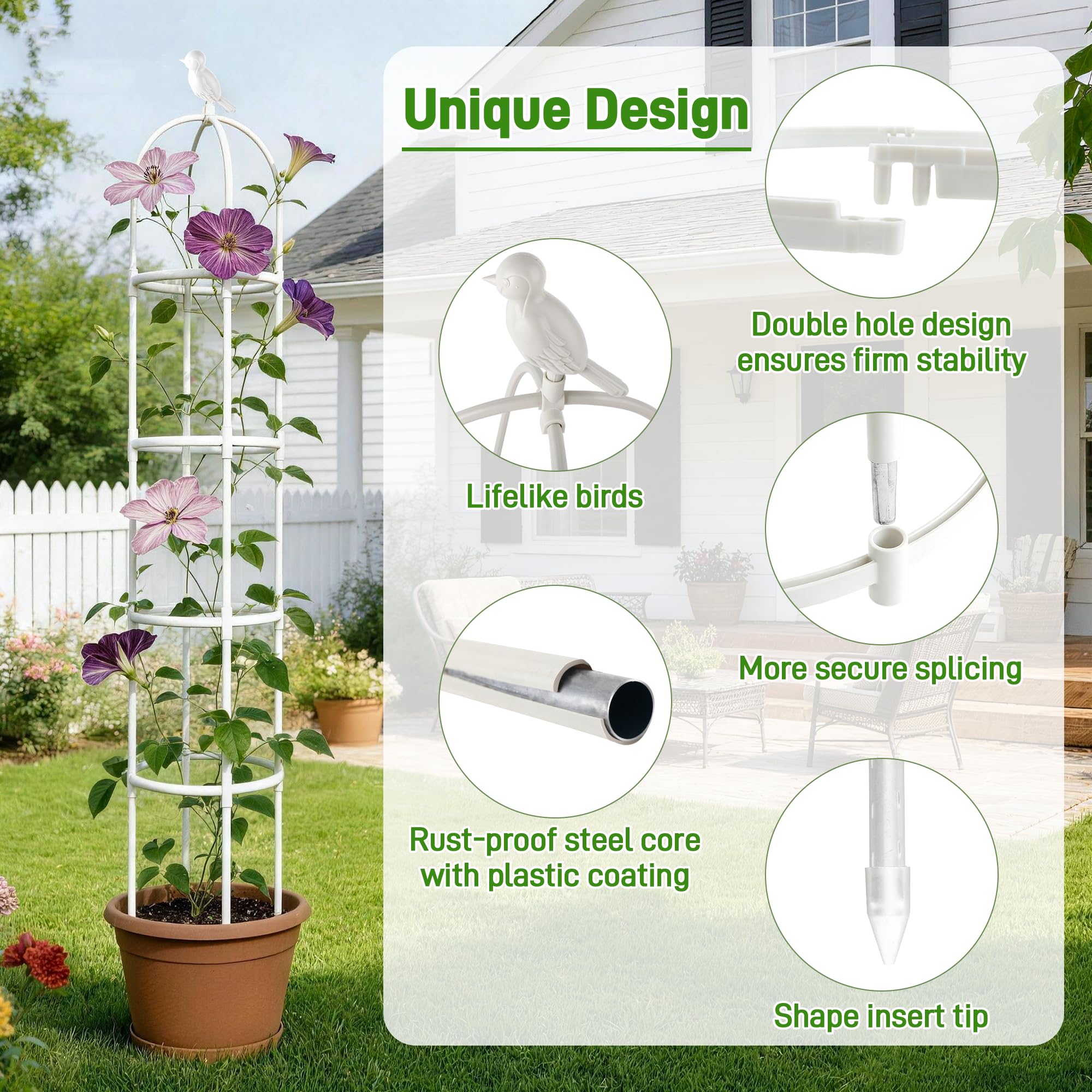 Anothera garden trellis assembled in a garden with climbing plants