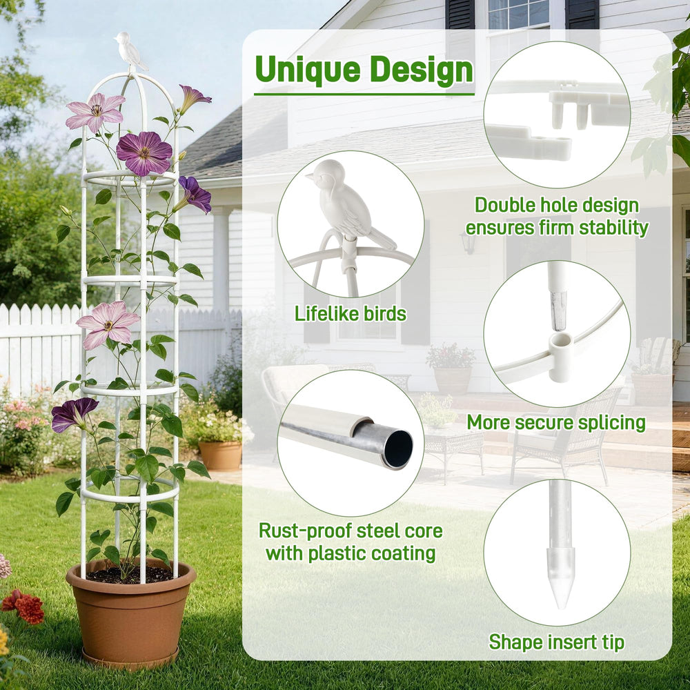 Anothera garden trellis assembled in a garden with climbing plants