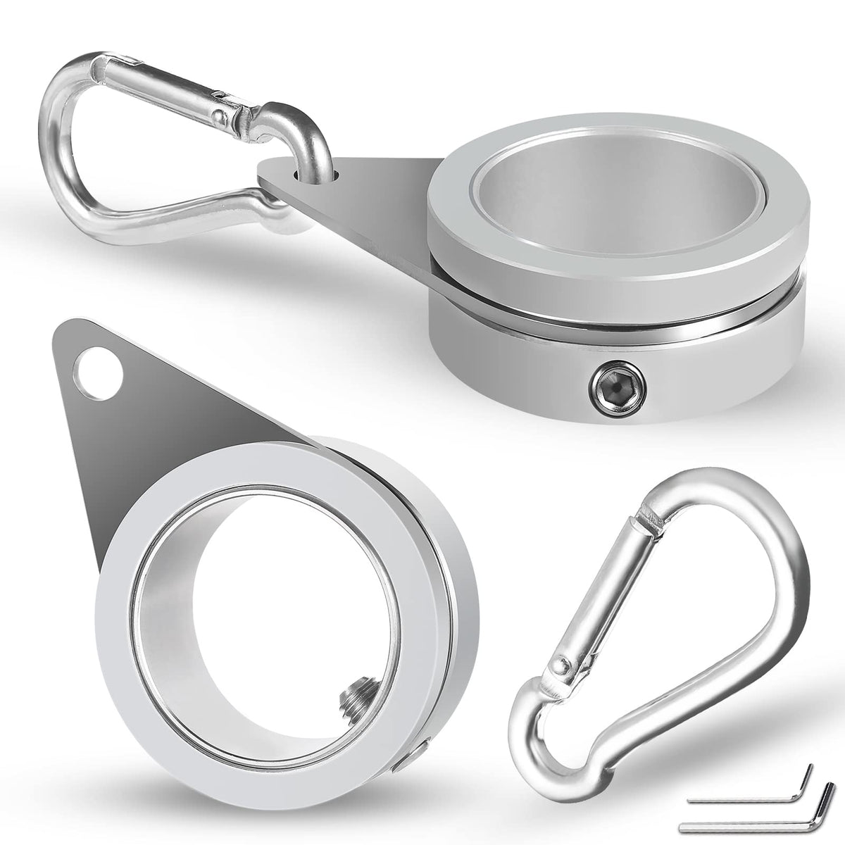 Anovo 1.25 inch flag pole rings pack of 2 in silver