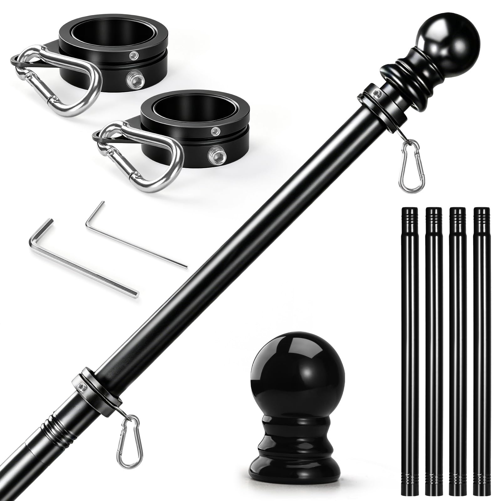 Anovo 5 FT Flag Pole Kit with stainless steel construction