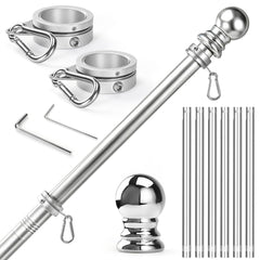 Anovo 7 FT stainless steel flag pole kit with adjustable height
