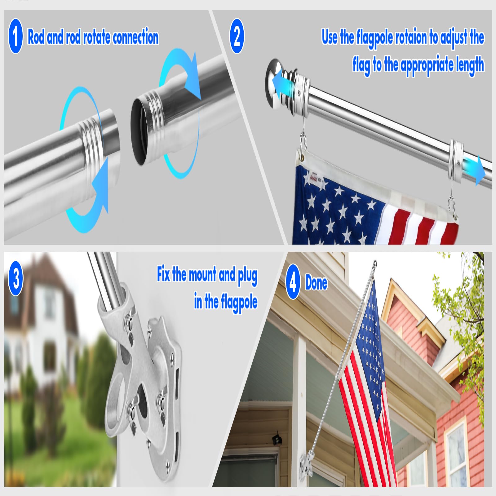 Anovo flag pole displaying a national flag outdoors