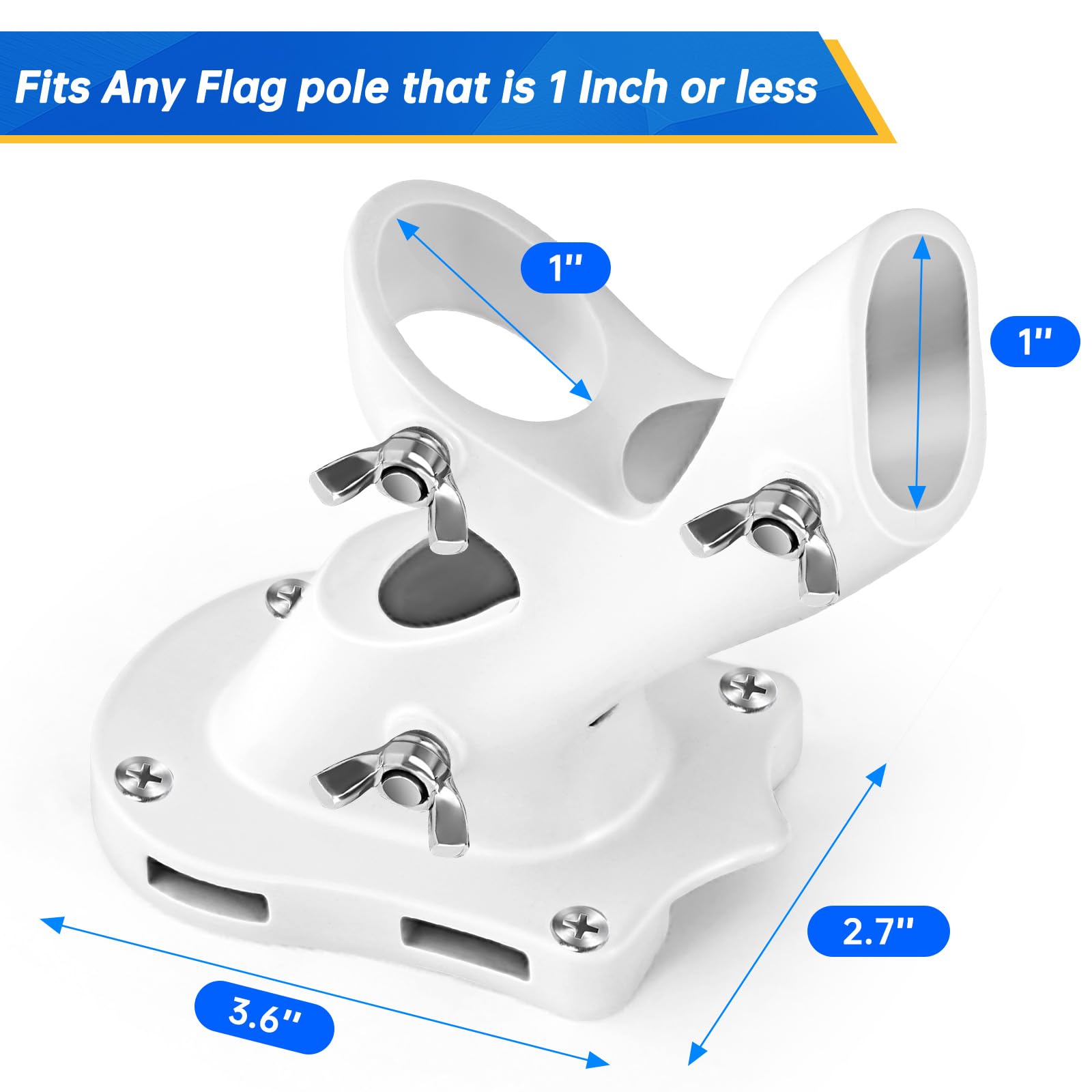 Anovo Flag Pole Holder installed on a boat with flag