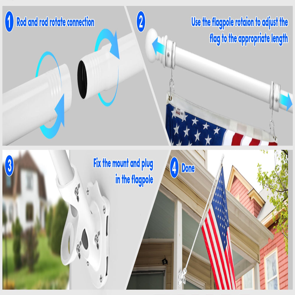 Anovo Flag Pole Kit laid out with included components
