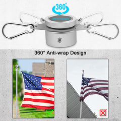 Anovo flag pole ring showing 360-degree rotating feature