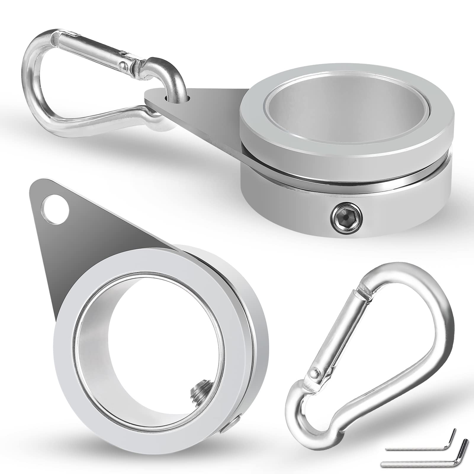 Anovo Flag Pole Rings front view with 360° rotation feature