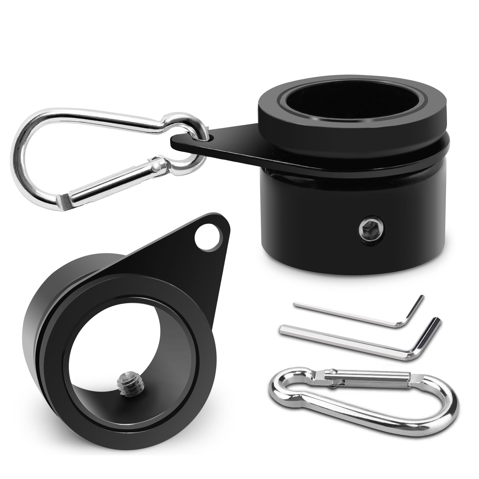 Anovo Flag Pole Rings front view with black finish