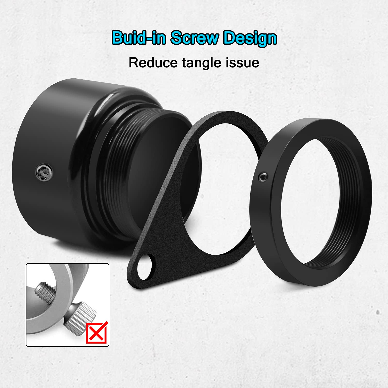 Anovo Flag Pole Rings on a flagpole demonstrating 360° rotation