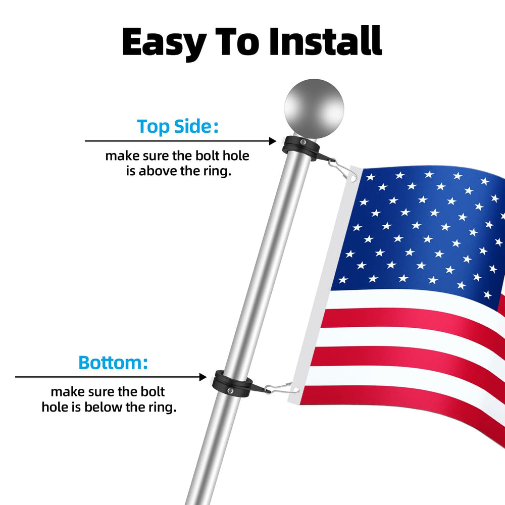 Anovo Flag Pole Rings pack of 2 packaging