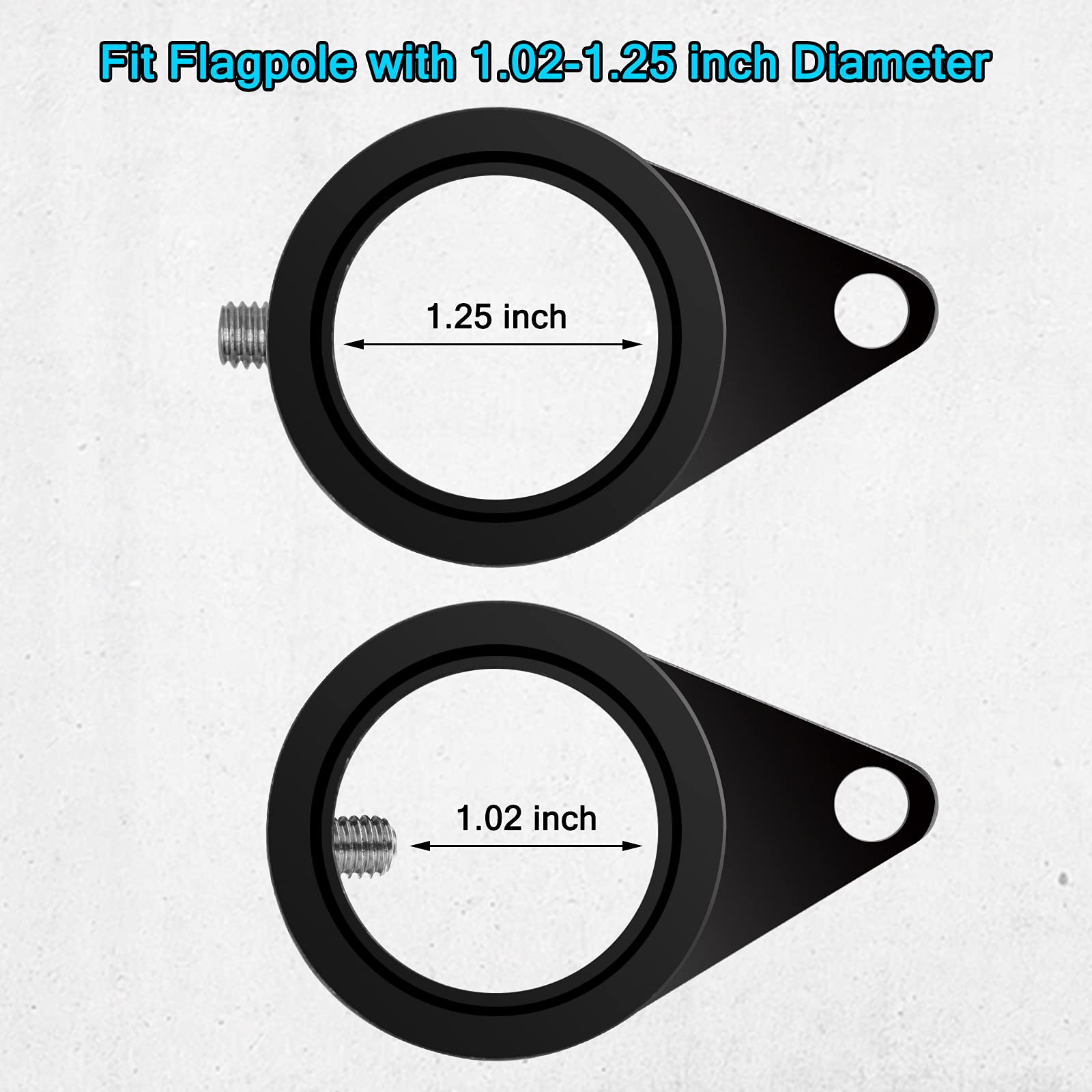 Anovo flag pole rings with screws for easy adjustment