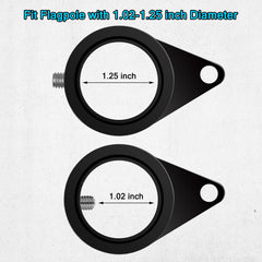 Anovo flag pole rings with screws for easy adjustment