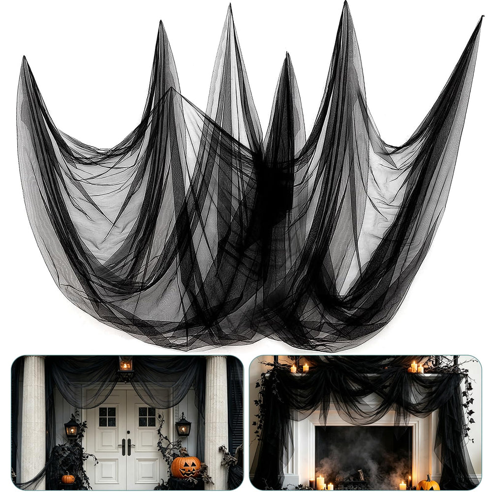 ANPHSIN 40x10ft black ultra-fine mesh mosquito net front view