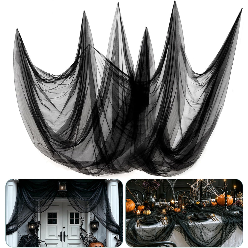 ANPHSIN 65x10ft ultra-fine mesh mosquito net in black, front view