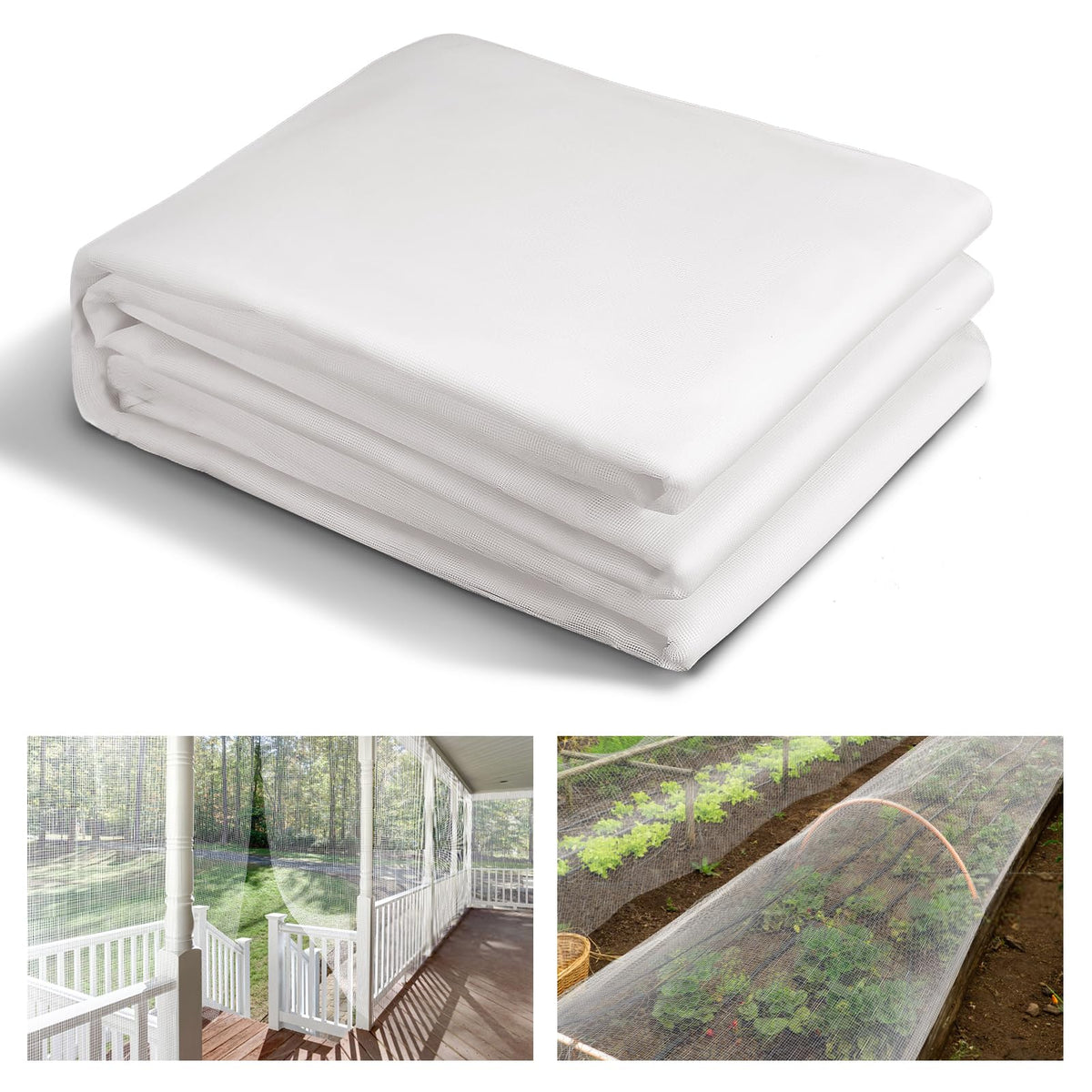 ANPHSIN Mosquito Net Garden Netting 10x33ft white front view