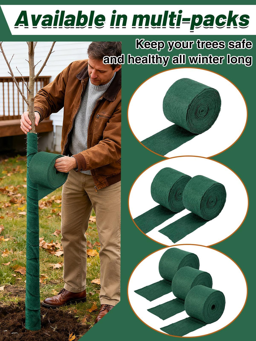 ANPHSIN tree wrap protecting delicate saplings in spring