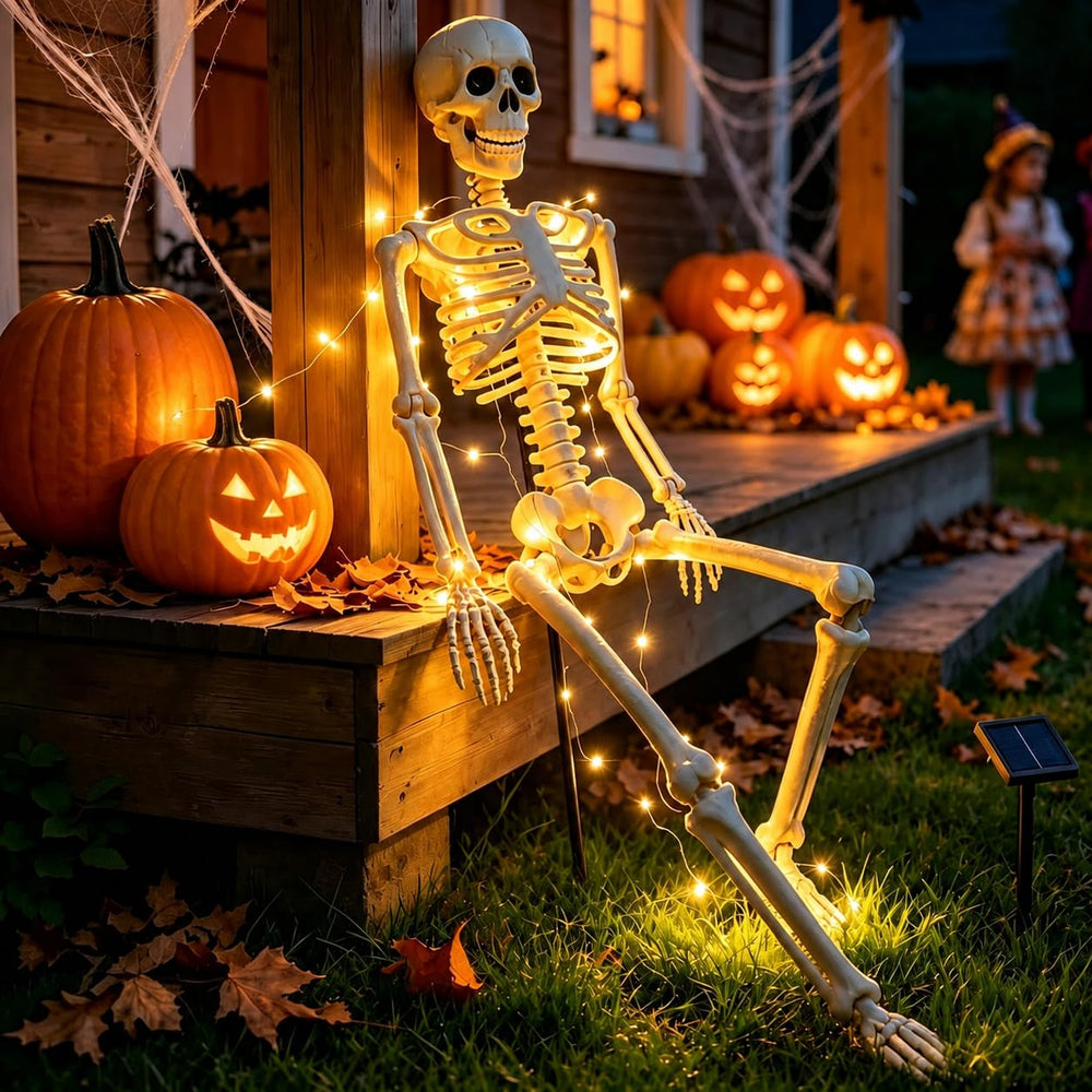 Anrtrog 36" Halloween skeleton decoration with solar lights