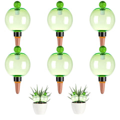 Ansberta 6 Pack Self Watering Globes 17oz Green Terracotta