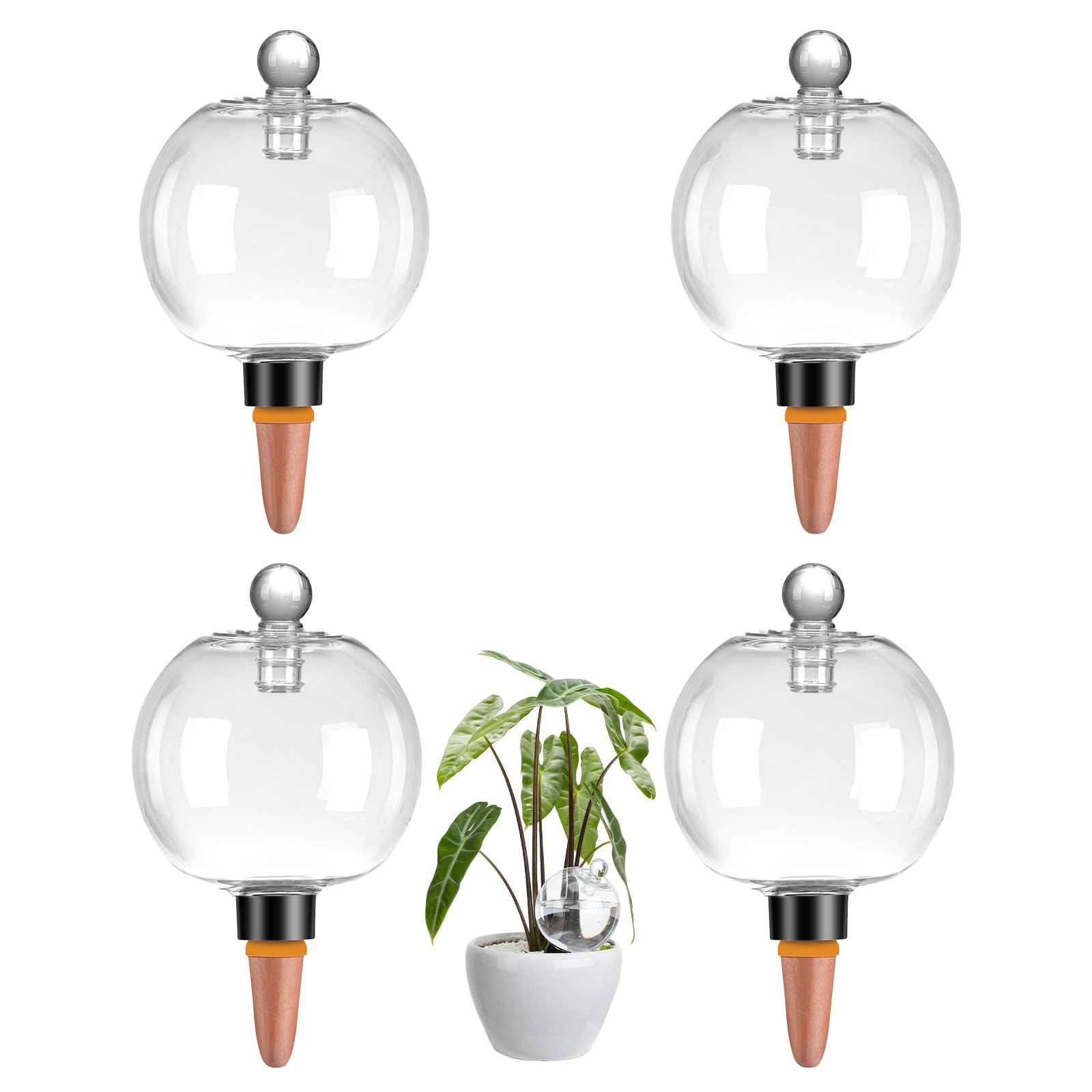Ansberta Plant Watering Globes 4 Pack clear design