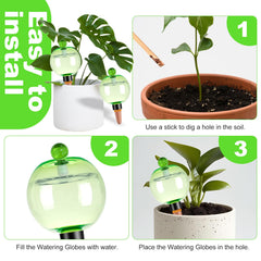 Ansberta Self Watering Globes displayed in a garden setting