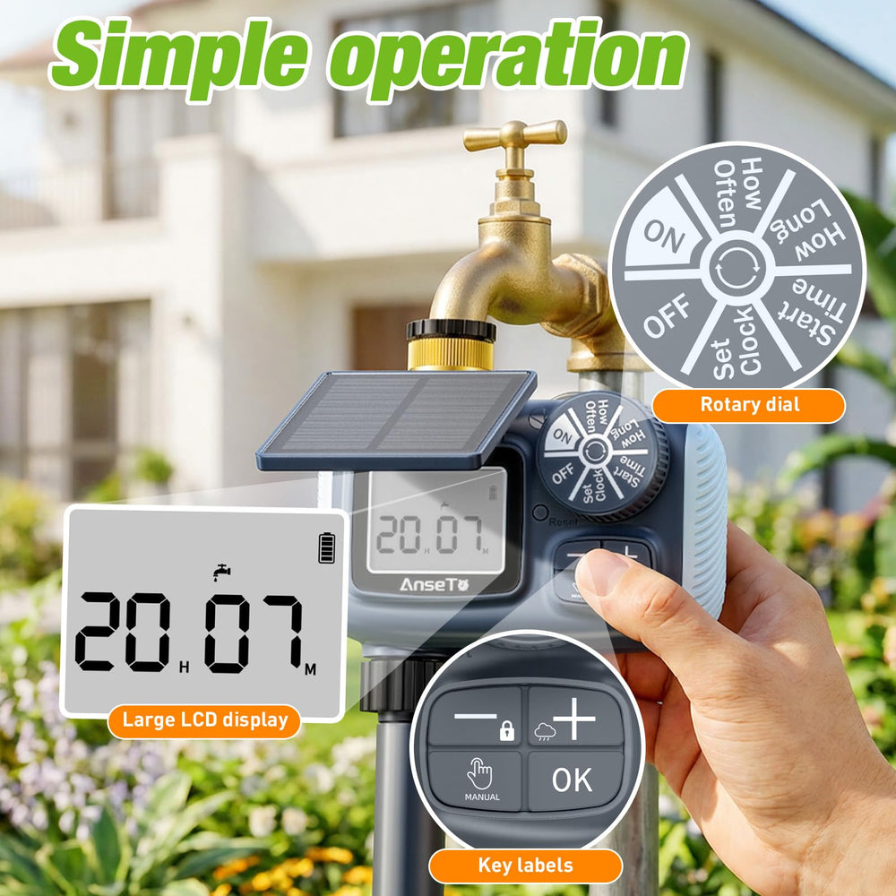 AnseTo Solar Timer packaging box with model details